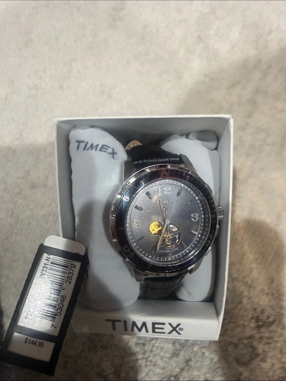 Timex Men's Black Automatic Skeleton Dial Watch